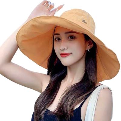 China Image Hot Sale Quality Designer Adult Woman Straw Sun Large Brim Bucket Casual Foldable Hat for sale