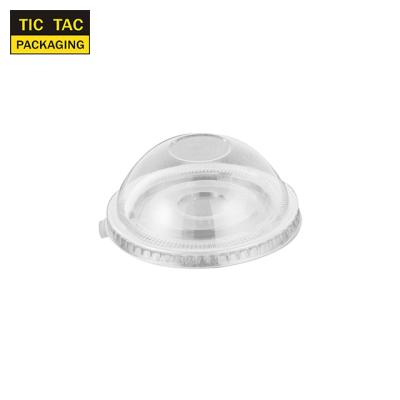 China Dome Disposable Lid Flat Lid (No Hole) For 9/14oz PET Disposable Plastic Cup Plastic Lid for sale