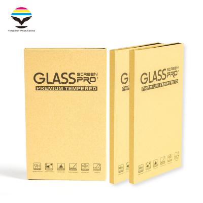 China Recyclable Kraft Paper Phone Tempered Film Packaging Box Screen Protector Packaging Box for sale