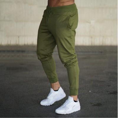 China 2022 Mens Fitness Sports Casual Wear Trousers Solid Color Hip Hop Gym Wear Breathable High Quality Pants for sale