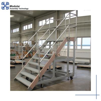 China Aluminum Folding Ladders Labor Safety Walkway Work Platform Ladder for sale