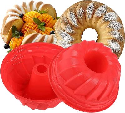 China 9 Inch Chiffon Cake Mold Round Cake Mold Food Grade Silicone Disposable Cake Baking Non-Stick Mold For Baking for sale