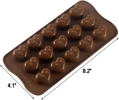 China Disposable Custom Silicone Soft Candy Factory Mold Heart Shape Love Chocolate Bar Mold Gummy Ice Cube for sale