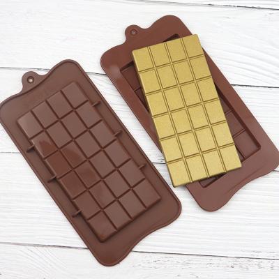 China Hot Selling Disposable Silicone Candy Fondant Molds Non Stick Food Grade Chocolate Bar Mold For Baking for sale