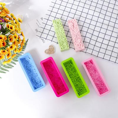 China DIY Disposable Handmade Soap Molds High Quality 3D Flower Silicone Mold Soap Box Cake Mold For Baking for sale