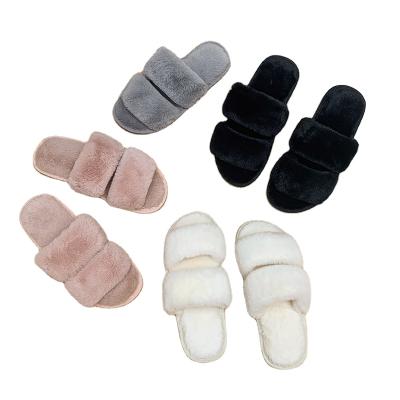 China Hot Sale Fashion Trend Sale Fashion Trend Faux Fur Faux Fur Solid Slipper Home Chic Warm Indoor Slippers Indoor Slippers for sale