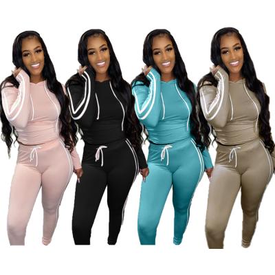 China Anti-static to promote new solid color long sleeve hooded sports dress two-piece set for sale