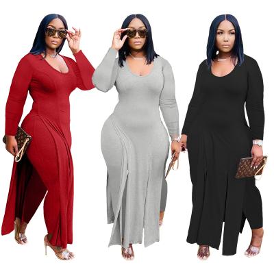 China Other Fashionable Lounge Wear V-Neck Women Long Drop Sleeve Shirt And Casual Pant Sets Set for sale