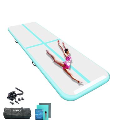 China 3M Inflatable Air Track Mat Gymnastics Tumbling Mint Green Gym Equipment Airtrack Floor Fitness Matt for Indoor Outdoor à venda