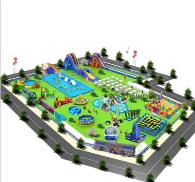 China Summer Ground Water Park Frame Pool Inflatable Water Park On Land OH1-503 à venda