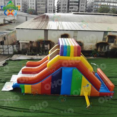 China OHO Double Lane Inflatable Water Slide For Swimming Pool Water OH6-007-2 en venta