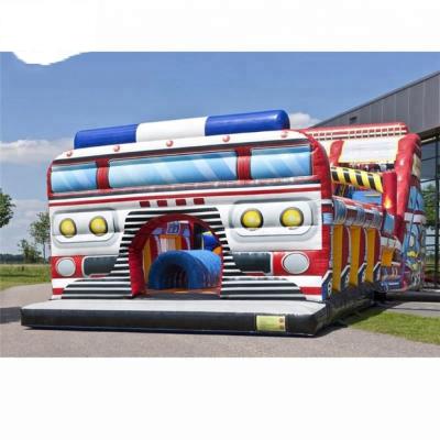 China Kids Bounce Train Jumping Bounce House Inflatable Obstacle Castle Bouncer zu verkaufen