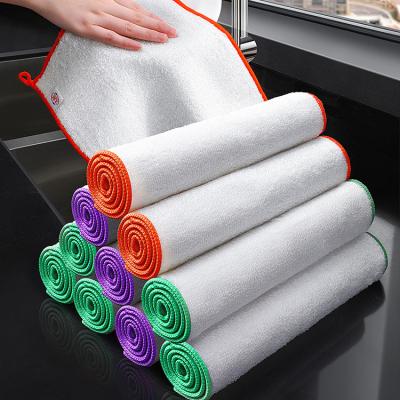 China Eco-Friendly Reusable Bamboo Cloths Dish Washable Cleaning Towels Washable Kitchen Cleaning Cloth for sale