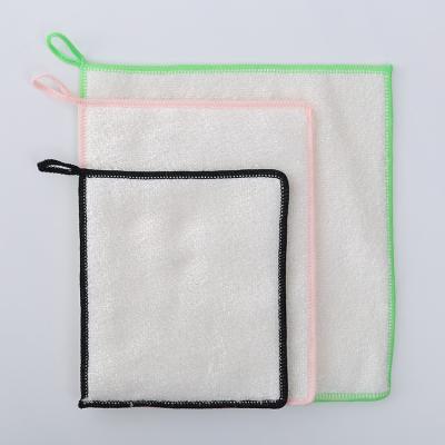 China Factory Wholesale Reusable Sustainable Environmental Protection Super Absorbent Dishcloth Bamboo Fiber Cloth for sale