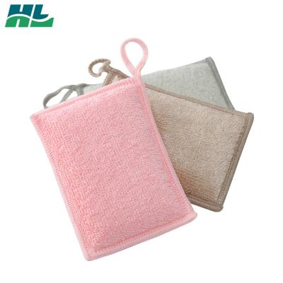 China Eco Friendly High Quality Sustainable Natural Bamboo Fiber Cleaning Kitchen Sponge Scrubber For Dish for sale