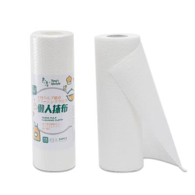 China Sustainable Household Biodegradable Eco-Friendly Disposable Kitchen Cleaning Cloth Dish Roll for sale