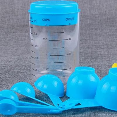 China Viable Transparent Plastic Cups Measuring Jug Cup 7Pc Measuring Cup Set Kitchen Tool Cooking Baking Tool for sale