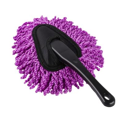 China Durable.Eco-friendly Car Cleaning Brush Microfiber Window Cleaner Long Handle Dust Towel Auto Washable Handy Dirt Dust Cleaner Washable Window Brush for sale