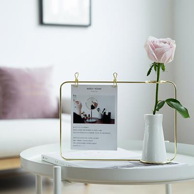 China Creative Picture Frame Home Decoration Opens Ornaments Desktop Photo Gold Modern Minimalist Frame for sale