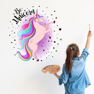 China Unicorn Star Wall Stickers For Modern Kids Girls Room Nursery Poster Decor Wall Art PVC Home Wall Stickers for sale