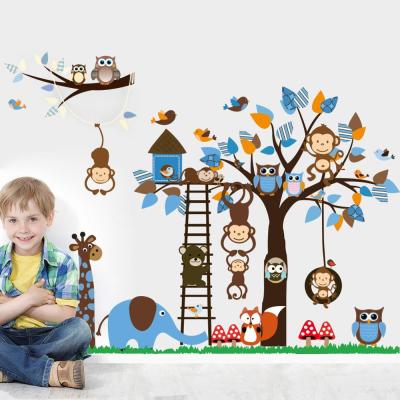 China Modern Wall Stickers Kindergarten Wall Stickers Squirrel Tree Nycipitheca Home Decoration Wall Sticker for sale