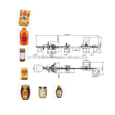 China Multifunctional Honey Filling Machine Full Automatic Automachine Complete Honey Bottle Filling Line for sale