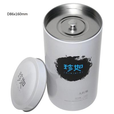 China Wholesale Recycled Materials Custom Round Tea Tin Box With Double Plug Lid Insert Lid for sale