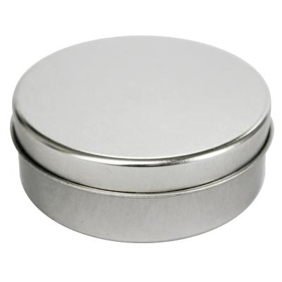 China Recycled Materials Customized Plain Silver Round Tin Can For Mint Candy Packaging for sale