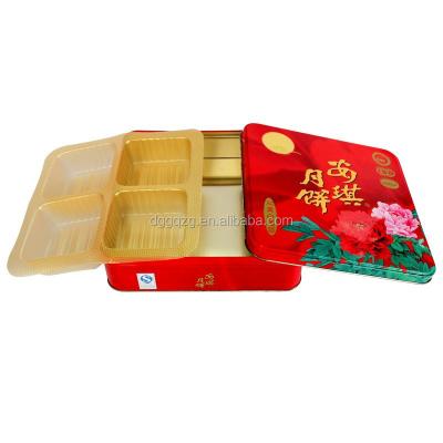 China Custom Metal Square Tin Box Mooncake Box Mooncake Copy for sale