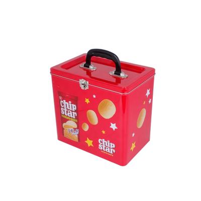 China Wholesale Recyclable Food Metal Tin Lunch Box With Handle And Lock for sale