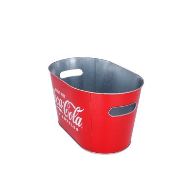 China Recycled Materials Printing Metal Tin Can Custom Ice Bucket For Cold Beer Or Drinks for sale