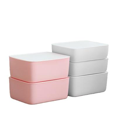 China Sustainable Portable Plastic Underwear Storage Box Jars Panties Organizer With Lid for sale