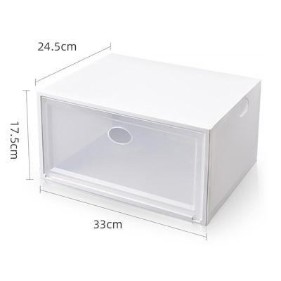 China Best Viable Selling Plastic Shoe Box Storage Front Sneakers Clear Stackable Organizer Drop Shoe Box Storage for sale