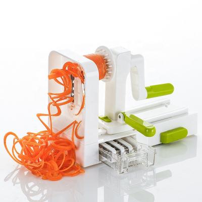 China Sustainable New Style Handle 5 In 1 Multifunctional Kitchen Vegetable Spiralizer Slicer for sale