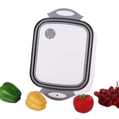 China Viable Kitchen Board Multifunctional Foldable Fruit and Vegetable Cut Cutting Board With Basketball for sale