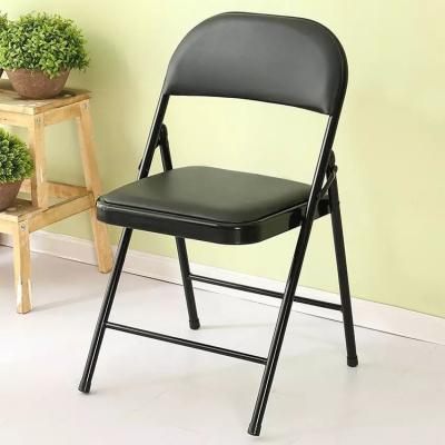 China Antirust Outdoor PU Leather Metal Frame Folding Chair 240 Pounds Weight for sale