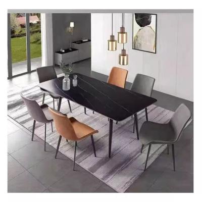 China Anticorrosive 6 Seater Metal Dining Table Set  Family Use Wear Resistance for sale