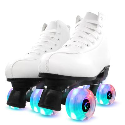 China Wholesale New PU Outdoor Fashion Comfortable Portable Roller Skating Black Roller Skates for sale