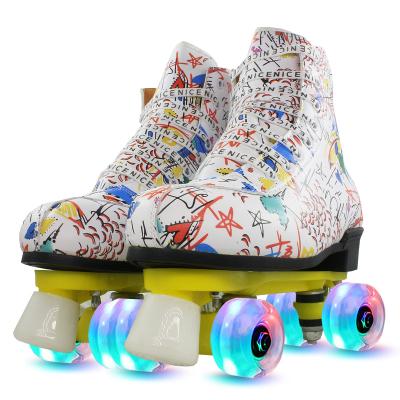 China Amazon Best Selling PU 4 Wheels Hot Selling Adjustable Flashing Roller Skates Shoes For Kids Adults for sale