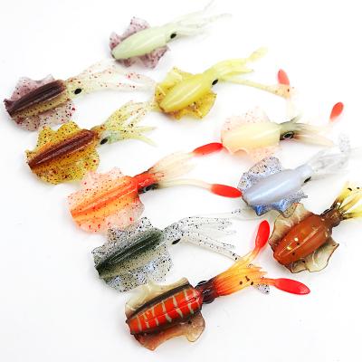 China Luminous Body PVC UV Coating UV Coating Soft Lure Octopus 2g 7cm Skirts Lure Squid Lure Bait Soft for sale