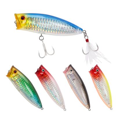 China ABS 80mm Plastic 20g Topwater Fishing Lures Hard Bait Snap With Blood Hook for sale