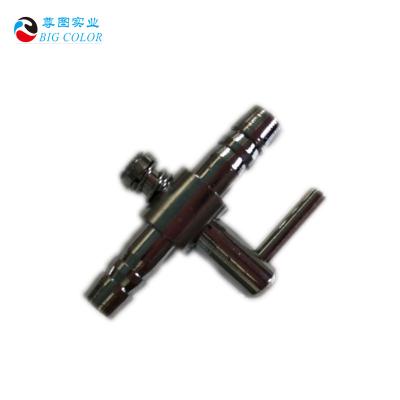 China 3 Ways Metal Cleaning Valve Connector for Solvent and Water Based Ink in Inkjet Printers for sale