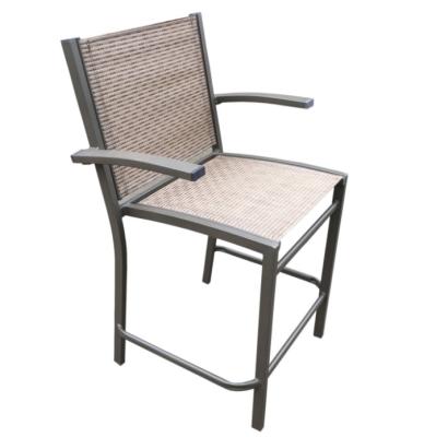 China Outdoor Seasons Furniture Patio 3 Piece Bar Bistro Set 24-IN. Glass Top Square Table Bar Height Chair for sale