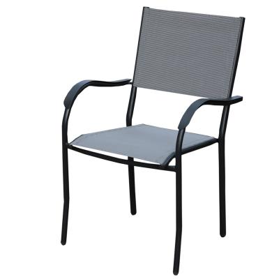 China All Weather Outdoor Furniture Textile Dining Patio Stacking Lawn Chairs Outdoor Garden Backyard Modern Minimalist for sale