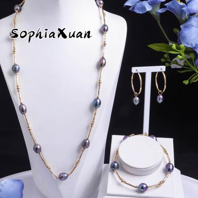 China New SophiaXuan samoan boho hawaiian chic necklace jewelry sets drop accessories wholesale hawaiian freshwater pearl jewelry set for sale