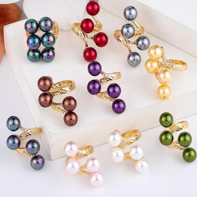 China SophiaXuan Colorful14K Hawaiian Multilayer Gold Plated Polynesian Jewelry Wholesale Hawaiian Pearl Rings for sale