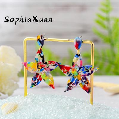 China New Hawaiian samoan type acrylic fashion earrings Polynesian SophiaXuan hamilto star Hawaiian jewelry wholesale for sale