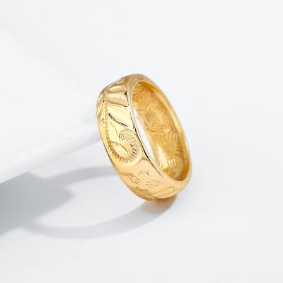 China SophiaXuan Newcomer Hawaiian Gold Plated Engagement Ring Circle Leaf Hawaii Gold Rings for sale