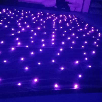 China Wedding Starry Night Velvet DMX512 Flame Retardant Double LED RGB 3 Control In One Star Curtain Party Show Nightclub Decoration for sale