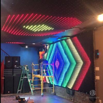 China Hotel stage background decoration led visual backdrop P10 P18 P12 led vision star curtain for wedding disco for sale